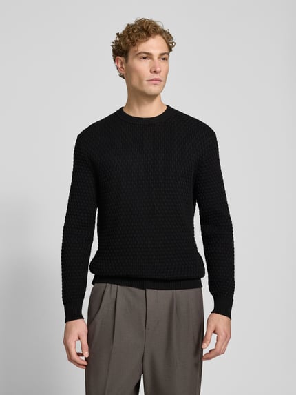 HUGO sweter o kroju regular fit z czystej bawełny model 'Sylas' Czarny 4