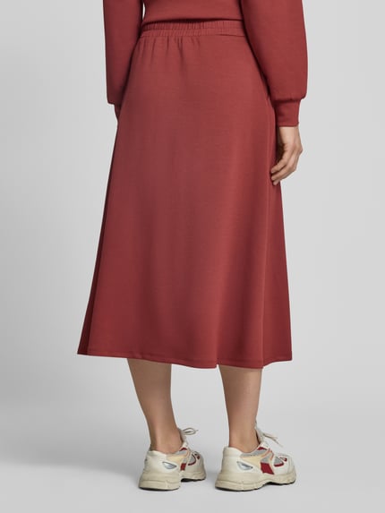 Soyaconcept Uitlopende midi-rok van modalmix model 'BANU' Bordeaux - 5