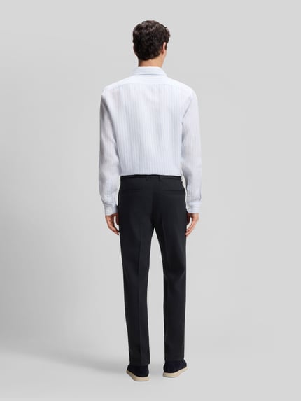 BOSS Modern Fit Straight Leg Hose aus Leinen-Mix Modell 'KANE1' Dunkelblau 5