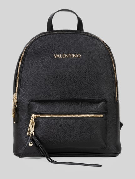 Valentino Bags Plecak ze sztucznej skóry z regulowanymi paskami na ramię Czarny 1