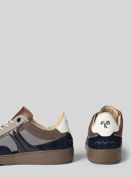 Floris van Bommel Sneakers met labeldetail, model 'De Kupster' Marineblauw - 2