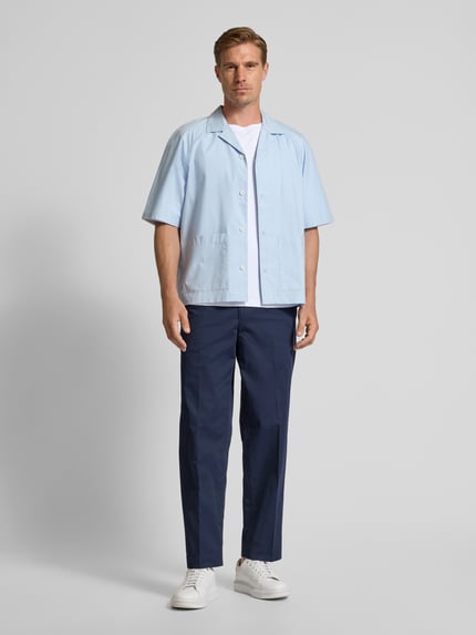 Forét Regular Fit Stoffhose mit Bundhalten Modell 'Writer' Marine 1