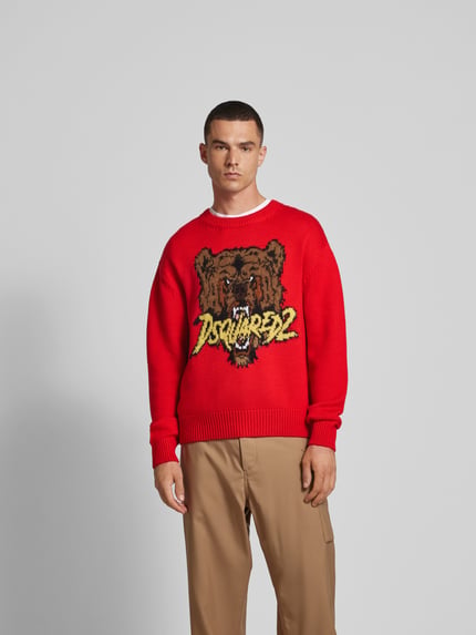 Dsquared2 Pullover met labelstitching Rood - 4