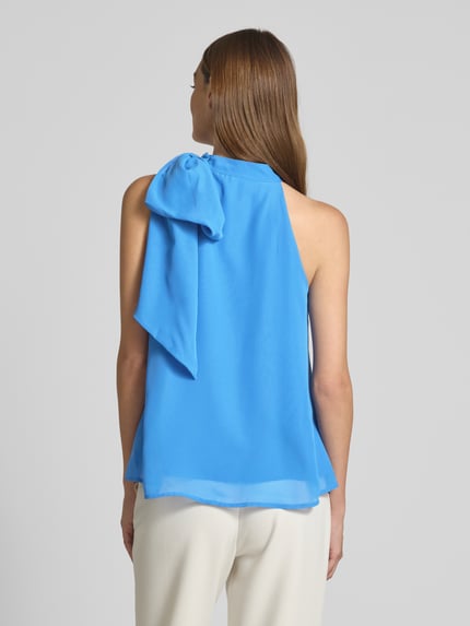 Gestuz Regular fit blousetop met strik, model 'sanka' Koningsblauw - 5
