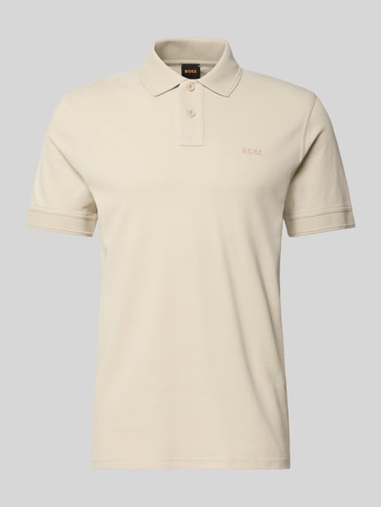 Produktfoto, Regular Fit Poloshirt aus reiner Baumwolle Modell 'PRIME' von BOSS Orange, efekt: jednolity kolor, krój regular fit, naszywka z logo, kołnierzyk polo, dekolt w serek, listwa guzikowa, krótki rękaw, zakończenie rękawów: prążkowane, wykończenie materiału: pika, materiał: czysta bawełna