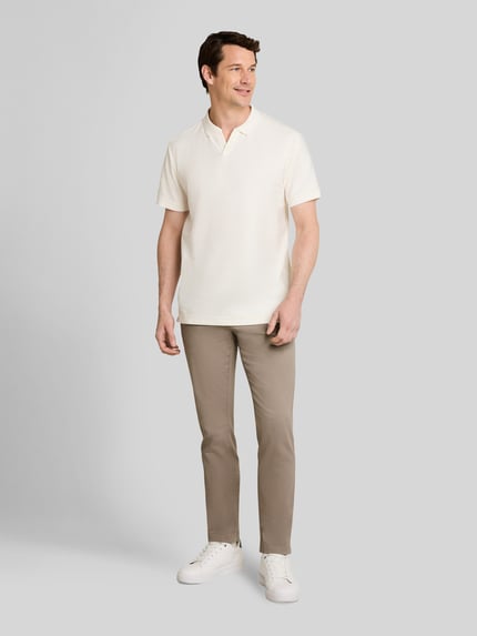Tom Tailor Slim fit chino van katoenmix model 'TRAVIS' Taupe - 1