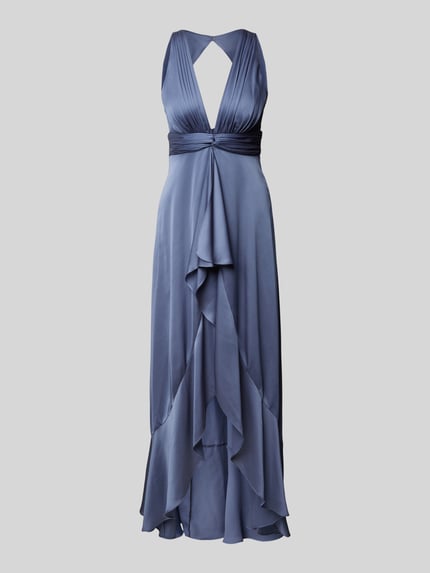 Jake*s Cocktail Abendkleid mit Knotendetail Rauchblau 2