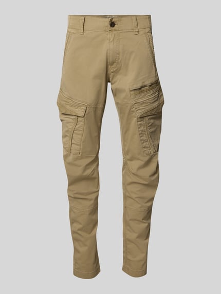 Produktfoto, Slim Fit Hose aus Baumwoll-Mix in Cargo-Optik von PME Legend in Beige, elastisch, Knopf- und Reißverschluss, klare Cargo-Details, glatte Textur, Herren Hose, Bundweite 44 cm, Innenbeinlänge 80 cm