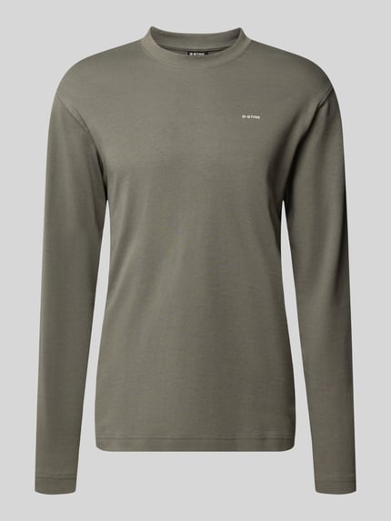 G-Star RAW Langarmshirt mit Logo-Schriftzug Mittelgrau 1