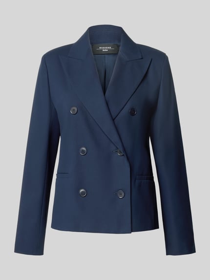 Weekend Max Mara Żakiet o kroju regular fit z czystej bawełny model ‘TAPPETO’ Granatowy 2