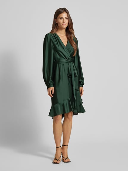 SWING Cocktailkleid mit Bindegürtel Dunkelgruen 1
