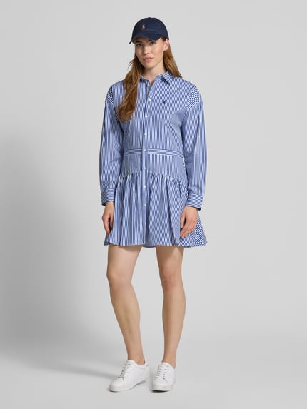 Polo Ralph Lauren Overhemdjurk in minilengte met logostitching Bleu - 1