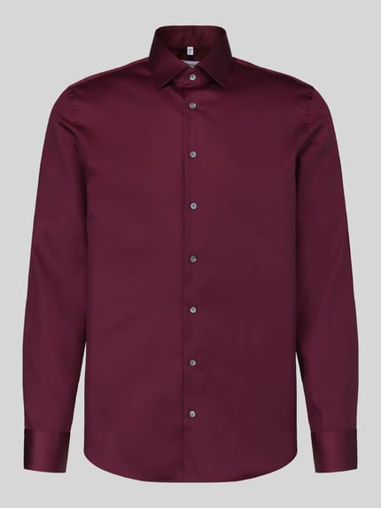 Seidensticker Slim Fit Businesshemd aus reiner Baumwolle Bordeaux 2