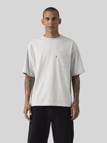 Levi's® t-shirt o kroju loose fit z czystej bawełny Jasnoszary 4