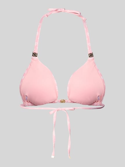 Produktfoto, Bikini-Oberteil in Triangel-Form Modell 'SOLEIL' von Guess in Rosa, Material-Mix mit Stretch, körpernahe Passform, Schnürung