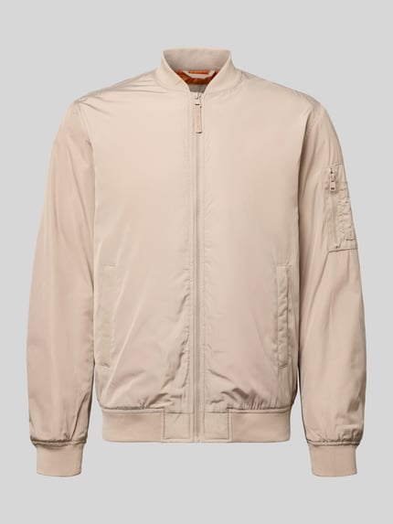 Produktfoto, Regular Fit Blouson mit College-Kragen Modell 'JOSHUA' von Only & Sons in Optik: Unifarben, Reißverschluss, gerippte Abschlüsse, seitliche Eingrifftaschen, Ärmeltasche