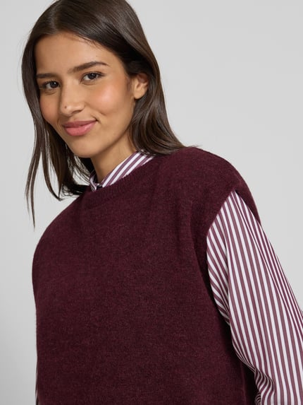 Selected Relaxed Fit Pullunder aus Woll-Mix Modell 'LULU' Pflaume 3