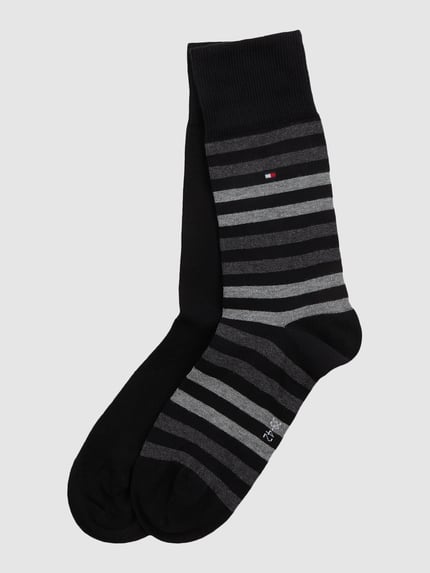 Tommy Hilfiger Socken mit Label-Detail im 2er-Pack Modell 'DUO STRIPE SOCK' Black 1