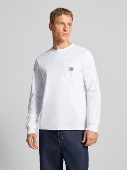 Carhartt Work In Progress Shirt met lange mouwen met borstzak en labeldetail Wit - 4