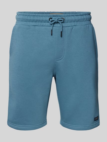 Blend Szorty z dzianiny dresowej o kroju regular fit z naszywką z logo Szaroniebieski 2