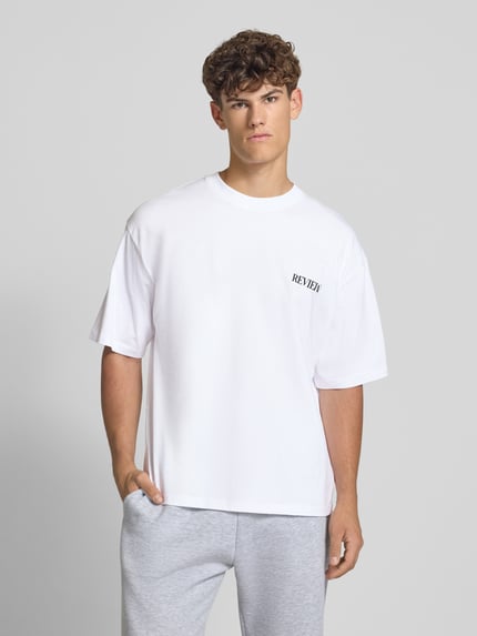 REVIEW T-Shirt mit überschnittenen Schultern Weiss 4