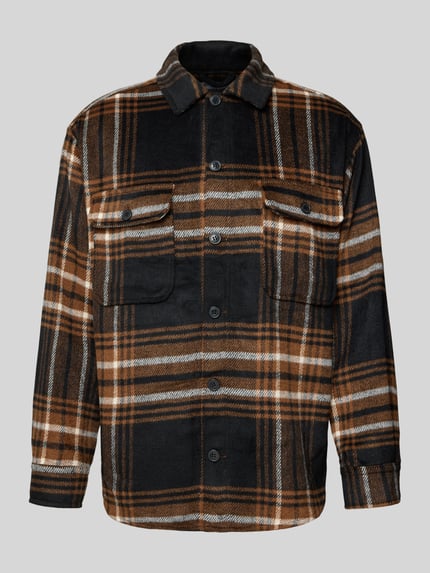 JACK & JONES Regular fit overhemdjack met borstzakken, model 'BRADLEY' Lichtbruin gemêleerd - 2