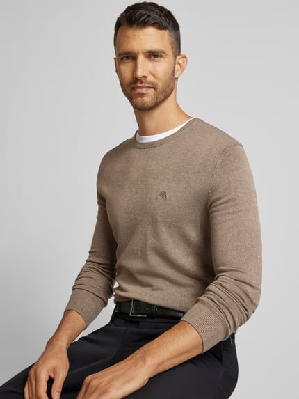 Lindbergh Gebreide pullover met geribde boorden Zand - 3