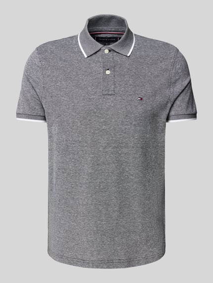 Tommy Hilfiger Koszulka polo o kroju regular fit z mieszanki bawełny i lnu Czarny 2