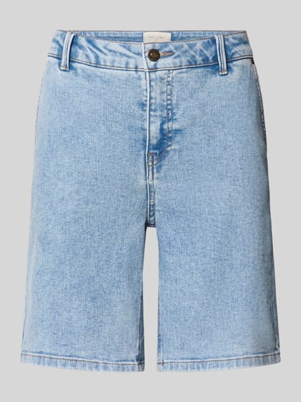 Produktfoto, Jeansshorts mit Eingrifftaschen Modell 'Jane' van FREE/QUENT, dames korte jeans van katoenmix met stretch, regular fit, lichtblauw, duidelijk zichtbare naden en knoopsluiting, bandwijdte maat S 39 cm, binnenbeenlengte maat S 21 cm