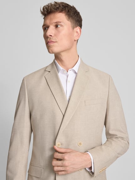 s.Oliver BLACK LABEL regular fit colbert met linnen Beige - 3