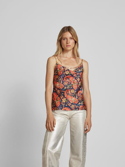 Rabanne Top met bandjes met paisleymotief Blauw - 4
