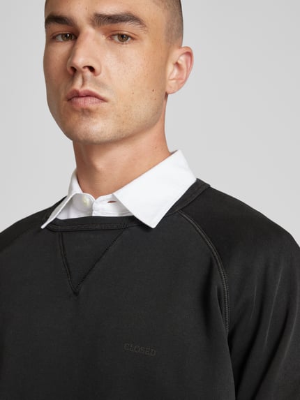 Closed Sweatshirt met geribde boorden Zwart - 3