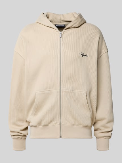 PEGADOR Oversized sweatjack met capuchon en logostitching Ecru - 2
