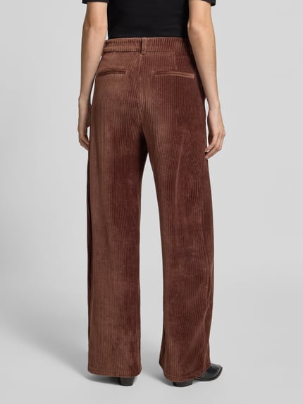ICHI Corduroy broek met paspelzakken model 'TAMARY' Donkerbruin - 5