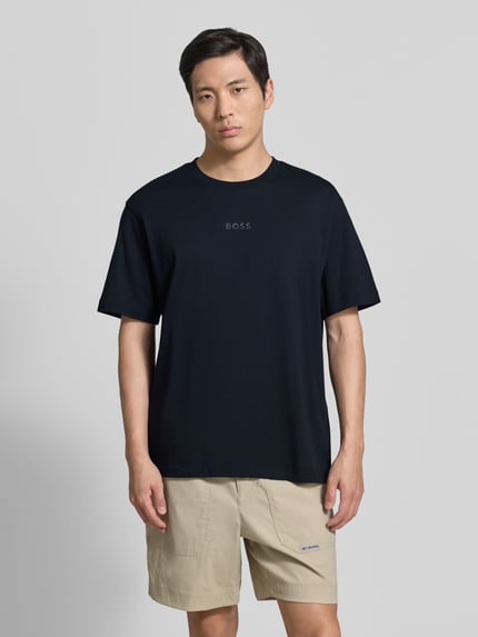 BOSS Green Regular Fit T-Shirt aus reiner Baumwolle Modell 'TEE 10' Dunkelblau 4