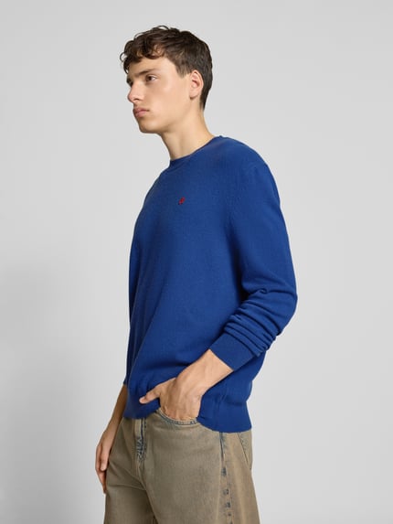 Replay Strickpullover aus Lanawoll-Mix mit Rundhalsausschnitt Blau 3