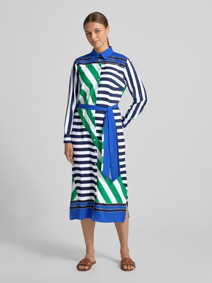 Lauren Ralph Lauren Getailleerde blousejurk met overhemdkraag model 'FAYELLA' Flessengroen - 4
