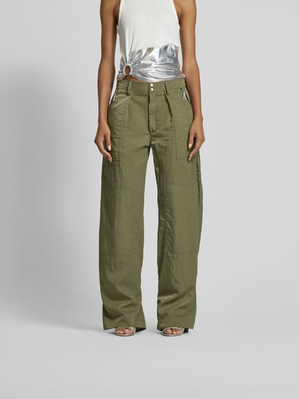 Rabanne Stoffen broek met achterzakken Kaki - 4