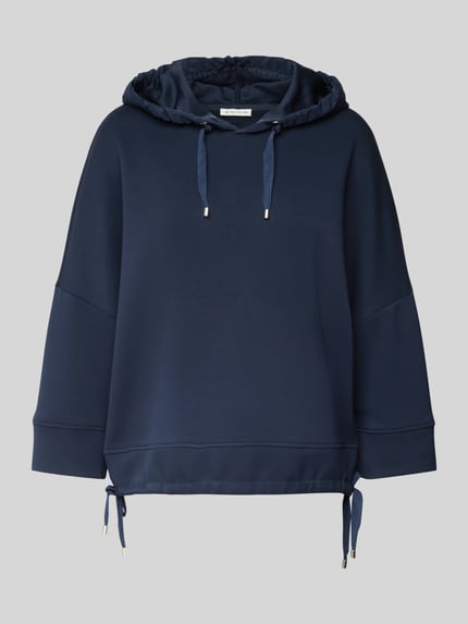 Tom Tailor Korte hoodie in scuba met3/4-mouwen Donkerblauw - 2