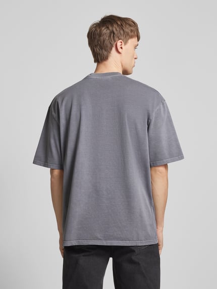 PEGADOR Oversized T-Shirt mit Label-Stitching Dunkelgrau 5