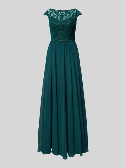 LUXUAR FASHION Abendkleid mit Spitzenbesatz Dunkelgruen 2