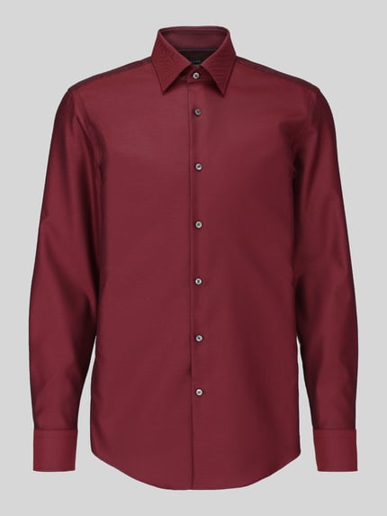 BOSS Koszula o kroju slim fit biznesowa z czystej bawełny model 'H-Hank-K' Bordowy 2