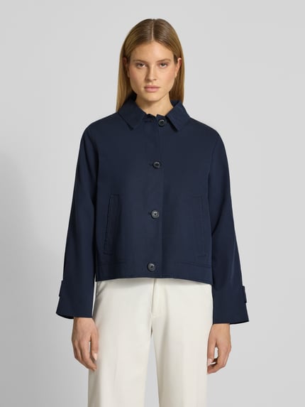 s.Oliver RED LABEL Regular fit Trenchcoat van Mix van katoen en lyocell Marineblauw - 4