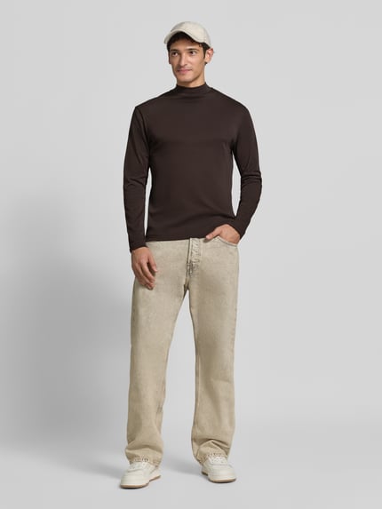 DRYKORN Longsleeve mit Stehkragen Modell 'MORITZO' Dunkelbraun 1