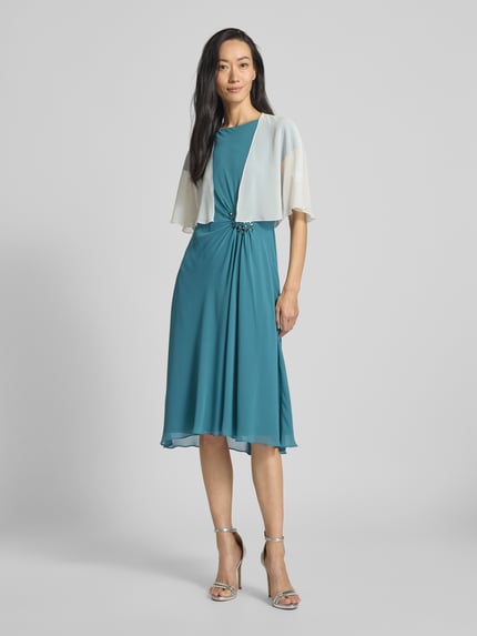 Christian Berg Cocktail Cocktailkleid mit Ziersteinbesatz Smaragd Melange 1