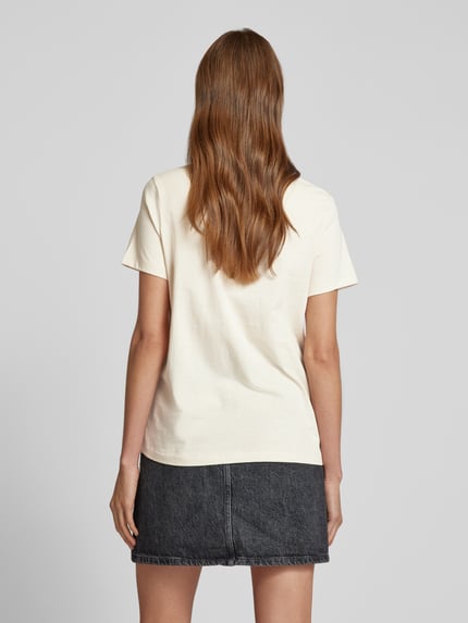 VERO MODA Regular Fit T-Shirt aus reiner Baumwolle Modell 'VANESSA' Offwhite 5