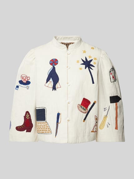 STELLA NOVA Blazer mit Motiv-Stitching Modell 'Polina' Offwhite 2