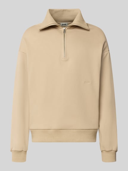 Regular Fit Sweatshirt aus Baumwoll-Mix mit Troyer-Kragen Shop The Look MANNEQUINE