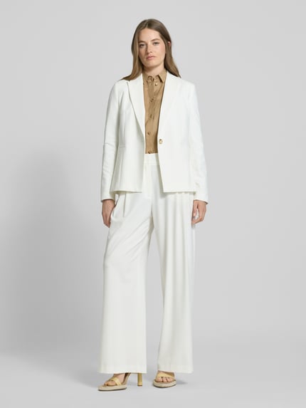 s.Oliver BLACK LABEL Getailleerde lange blazer met viscose Offwhite - 1