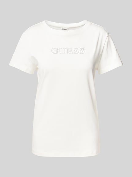 GUESS Activewear T-Shirt mit Label-Detail Modell 'BRIANA' Offwhite 2